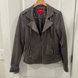 GUESS Women's Gray Faux Suade Jacket